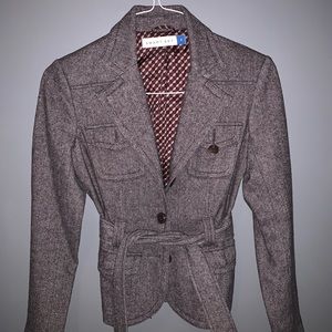 Smart set tweed tie up jacket size small